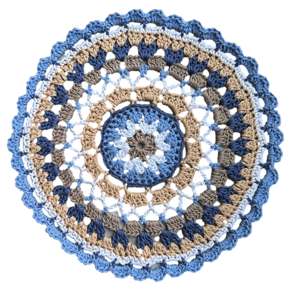 Crochet Doily, Placemat, Trivet, Handmade, 100% Cotton, Retro Crochet Decor, 13” - Picture 3 of 5